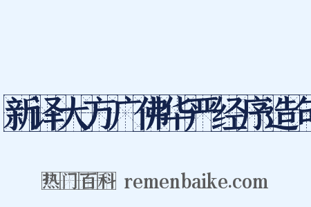 新译大方广佛华严经序造句是什么意思的图片